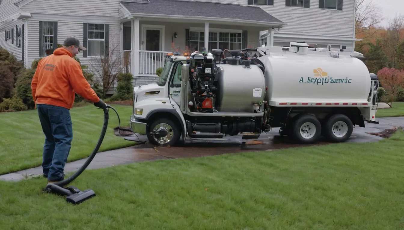 Independent provider pumping a septic tank at a home in New Haven